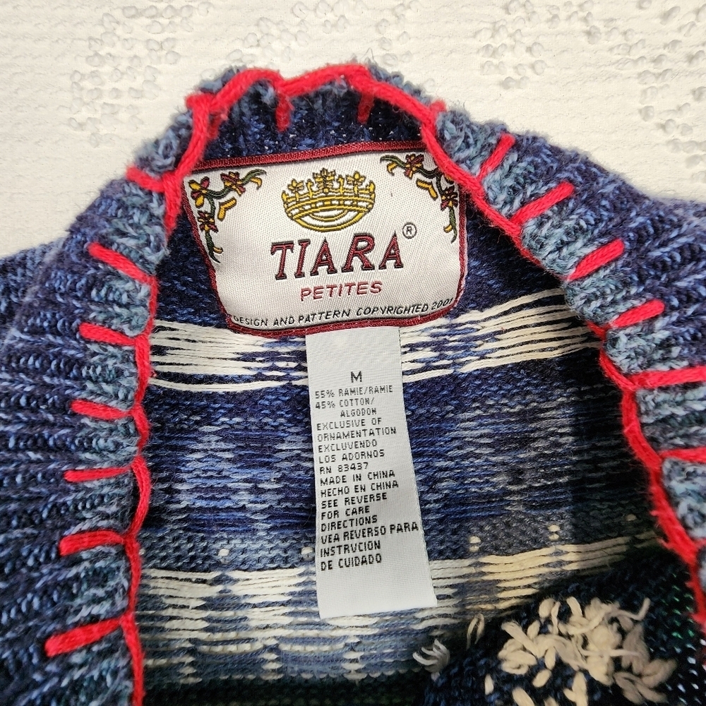 Tiara International Vintage Let It Snow Christmas Holiday Sweater Size Medium - Picture 6 of 12